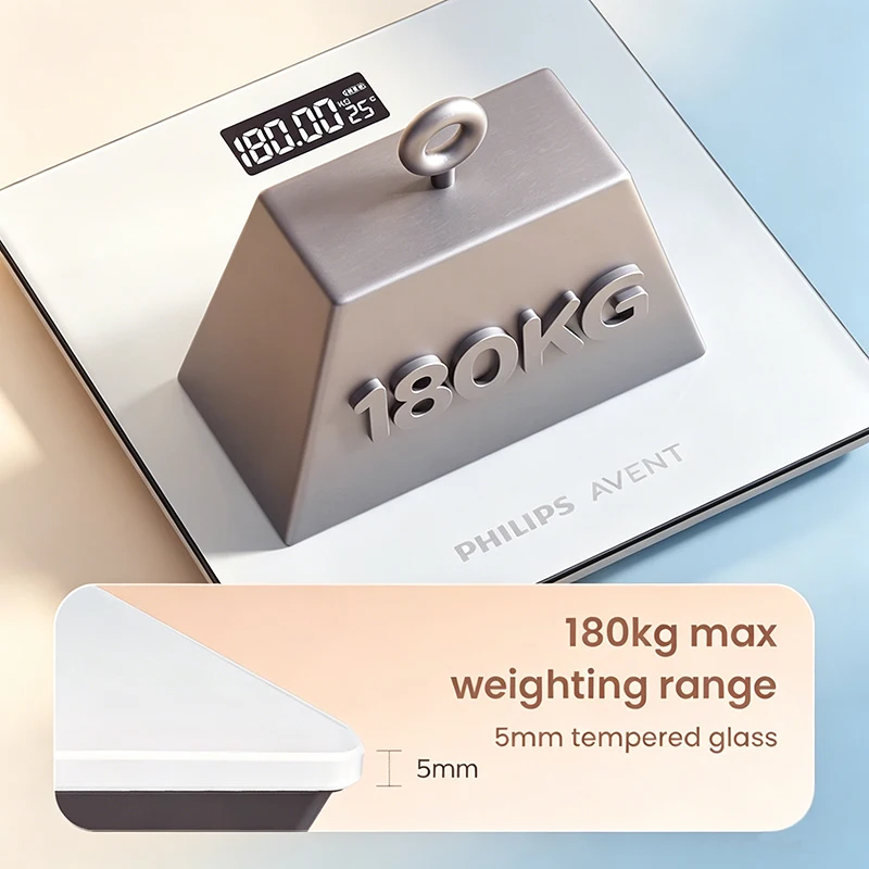 Digital Body Scale with LCD Display and Anti-Slip Base