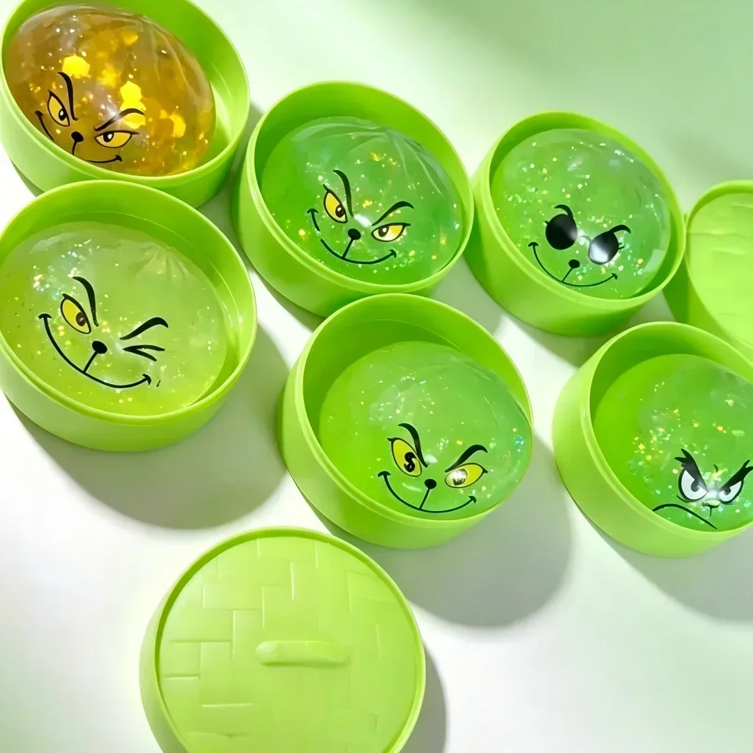 Glitzernde grüne Knödel mit Dampfgarer, Quetschbrote zur Stresslinderung für Weihnachtsfeier, Geschenk zu Weihnachten 2027, Neujahrsgeschenk – Detail 2