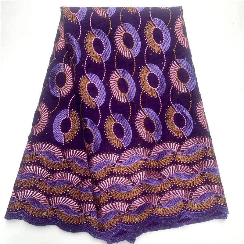 

5 ярдов, африканская швейцарская вуаль, кружевная ткань, вышивка, высокое качество с камнями, сухое кружево, 100% хлопок, для свадьбы 29L882902