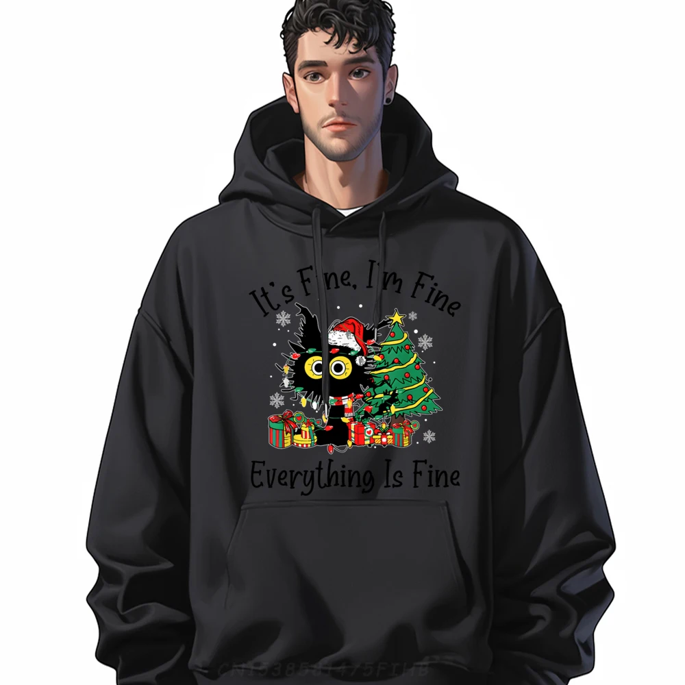 

Christmas Funny Cat Mens Clothing Plus Size Luxury Hoodie Figures Sweatshirts For Men