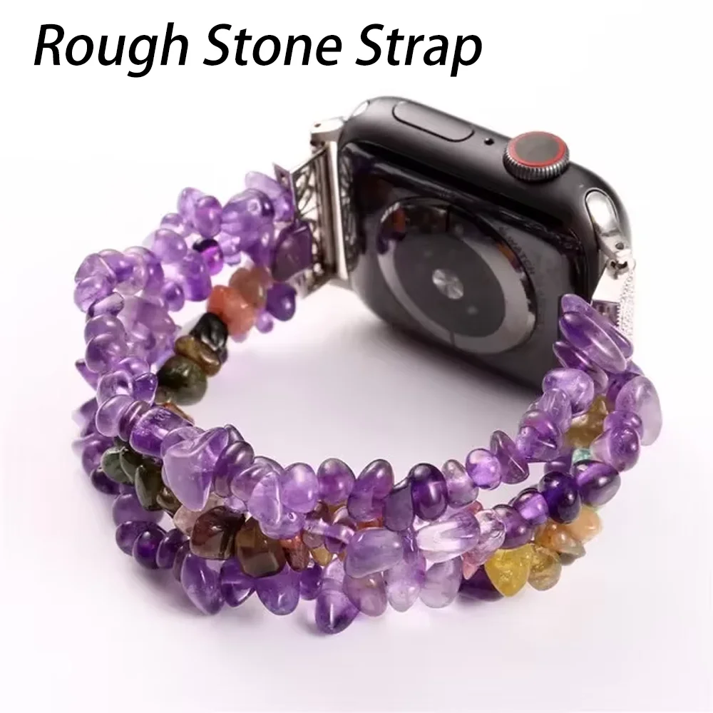 Pulseira de pedra áspera para apple watch band ultra 2 10 46mm 42mm 9 8 7 41mm 45mm pulseira artesanal iwatch 6 5 4 se 44mm40mm