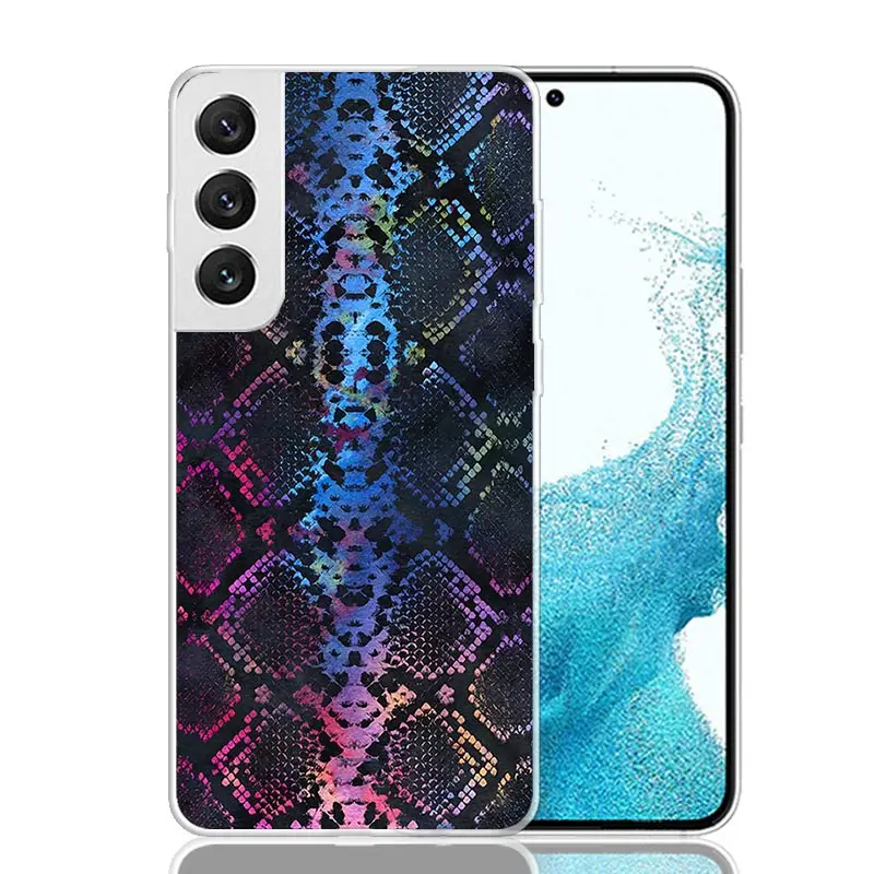 Pink Snake Skin Printing Drawing Phone Case For Samsung Galaxy S24 S23 S22 S21 FE S20 Ultra S10 Plus S10E S9 S8 + Art Customized