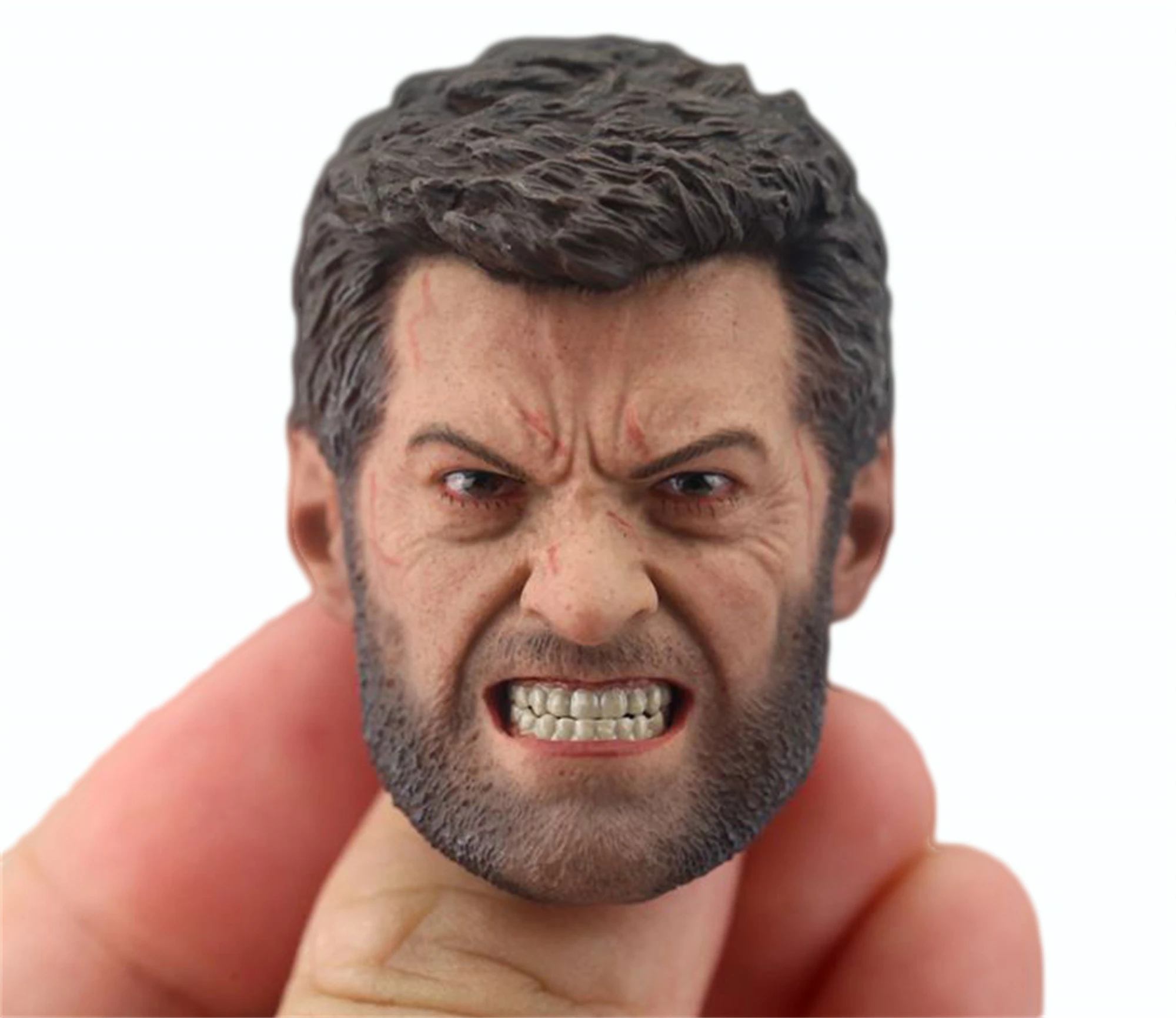 1/6 Scale Angry Face Wolverine Hugh Jackman Head Sculpt Fit for 12'' Hot Toys Action Figure