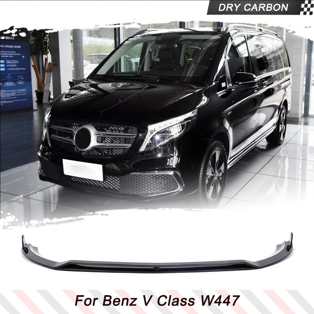 

DRY Carbon Fiber Car Front Bumper Lip Spoiler Splitters for Mercedes-Benz V Class W447 V220 V250 2020 Car Front Bumper Body Kits