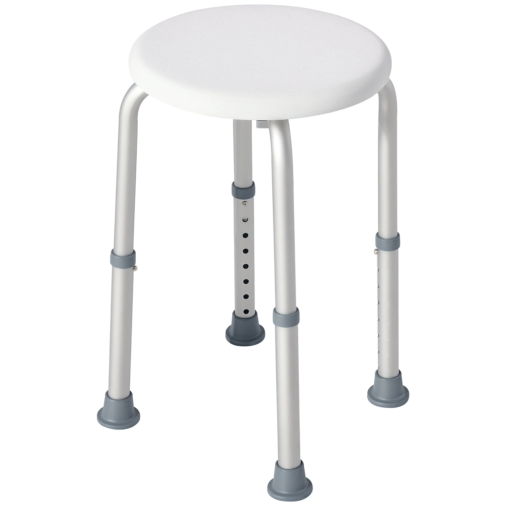 HOMCOM Taburete de Ducha con Altura Regulable Antideslizante Carga 136 kg