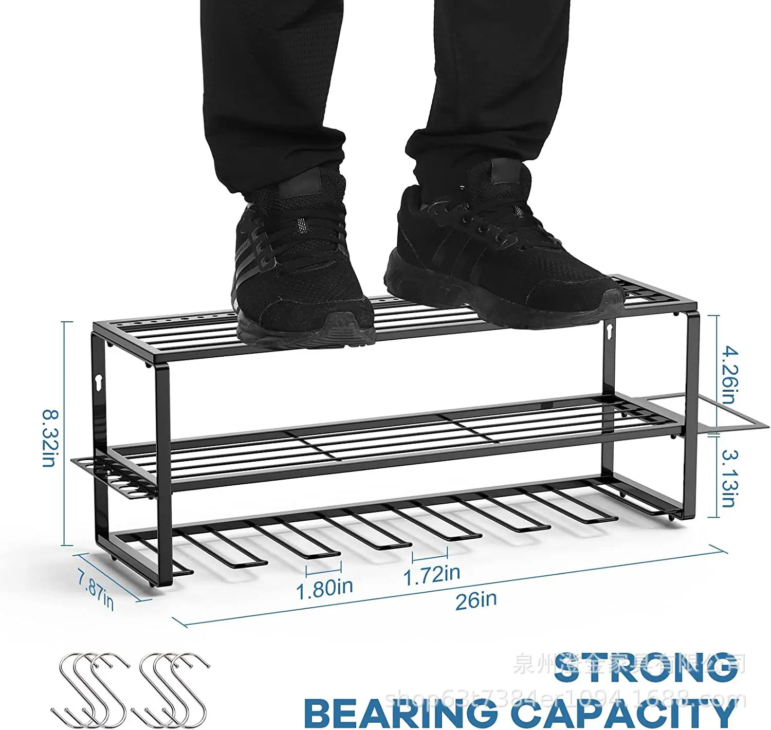 Hot Selling Power Tool Organizer Rack with 7 Drill Bits Tool Wall Mounted Rack Garage Tool Box Storage Rack