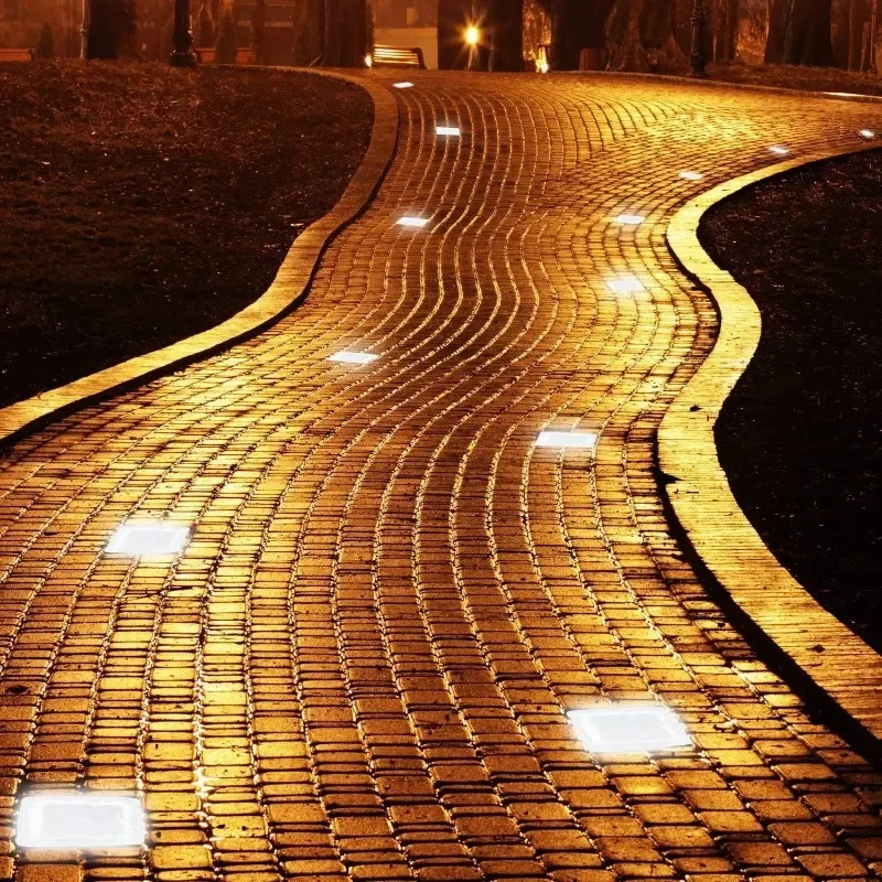 10PCS Outdoor Waterproof Garden Pathway Floor Glass Solar Ice Cube Brick Paver Rock Landscape Led Lamp Lights for Festival