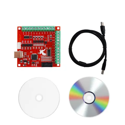 Breakout Board CNC USB MACH3 4-AXIS Controller Card Support Stepper and Servo Motor 100Khz With USB Cable Software Hard Drive