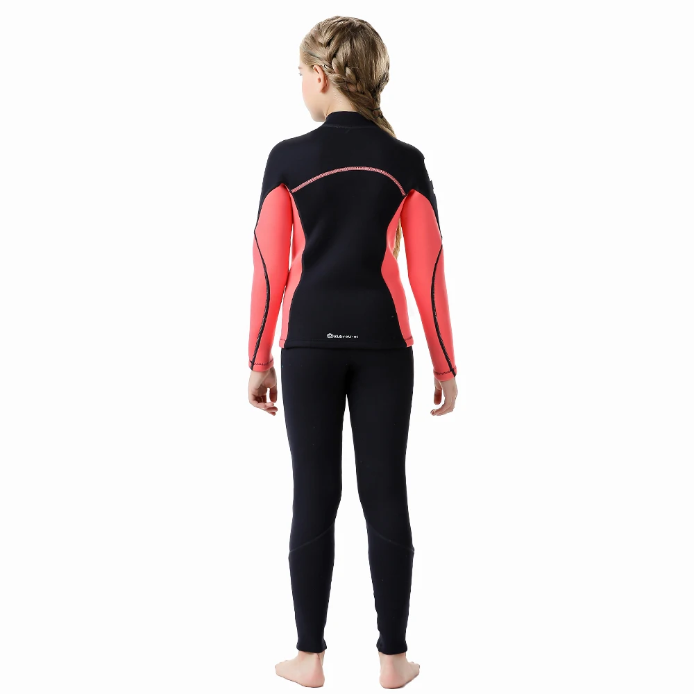 Kids Full Wetsuit - 2.5mm Neoprene Diving Suit, Keeps Warm, Professional Two-Piece Swimsuit for Swimming, Surfing and Beach