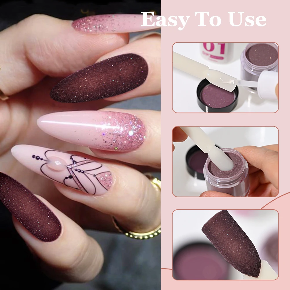 Dip Powder Nail Kit Starter 4 Nude Sheer Powder Semi-transparent Dipping + 4 Steps Beginner Gel Base Top Coat Activator