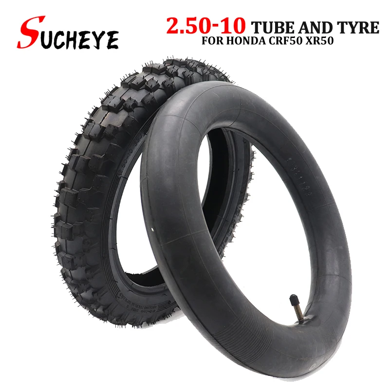 2.50-10 Outer Tire Inner Tube for Honda CRF50F Yamaha PW50 TTR50E Off-road Vehicle Wheel Tyre