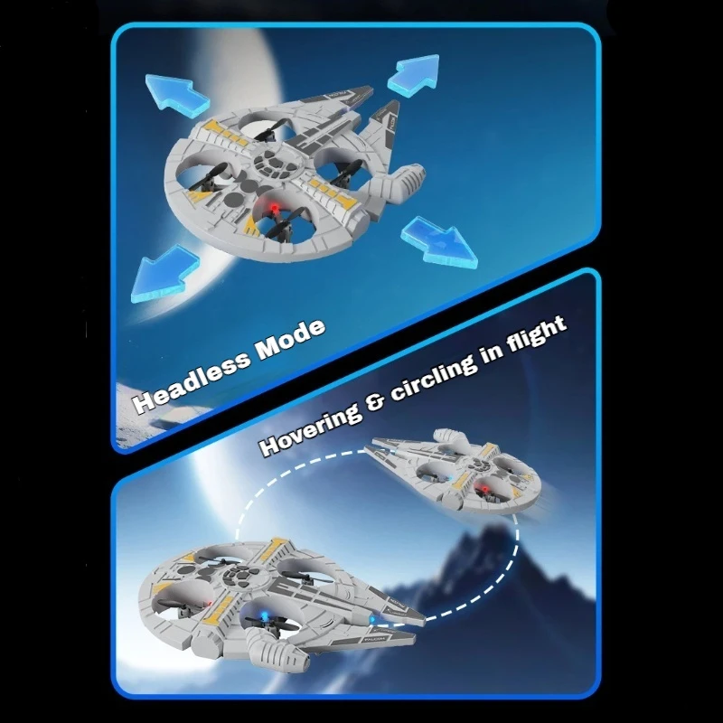 RC Foam Four-Wing Airplane Hover Glider Drone 360° Flip Flying Saucer Remote Control Aircraft Toy for Kids Boys Gift