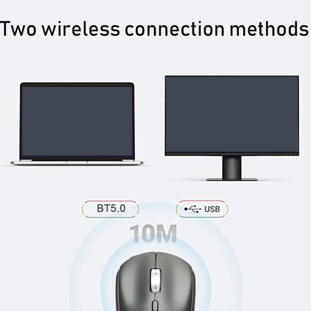 ماوس لاسلكي 2.4G متوافق مع بلوتوث، ماوس كمبيوتر مريح للألعاب مزدوج الوضع لأجهزة الكمبيوتر المحمول والمكتب المنزلي وماوس لاسلكي #2