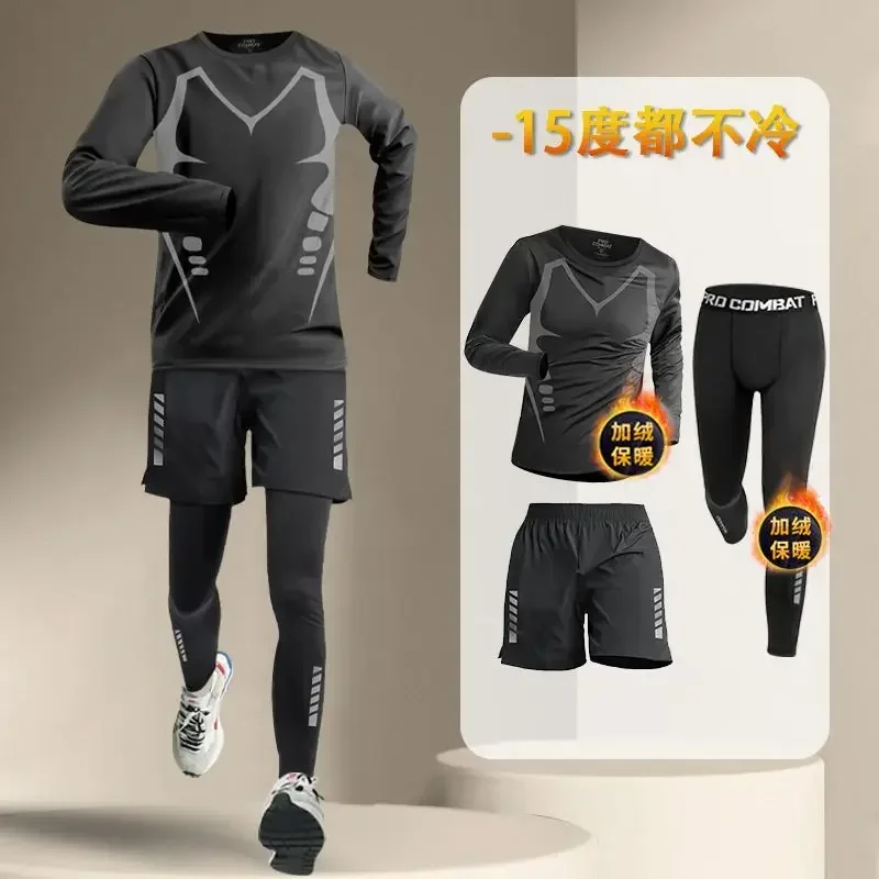 Lauf Anzug 3 stücke Sweatsuit Set Männer Sportswear männer Sport Fitness Kleidung Training Kleidung Jogging Gym Tragen Samt Trainingsanzug