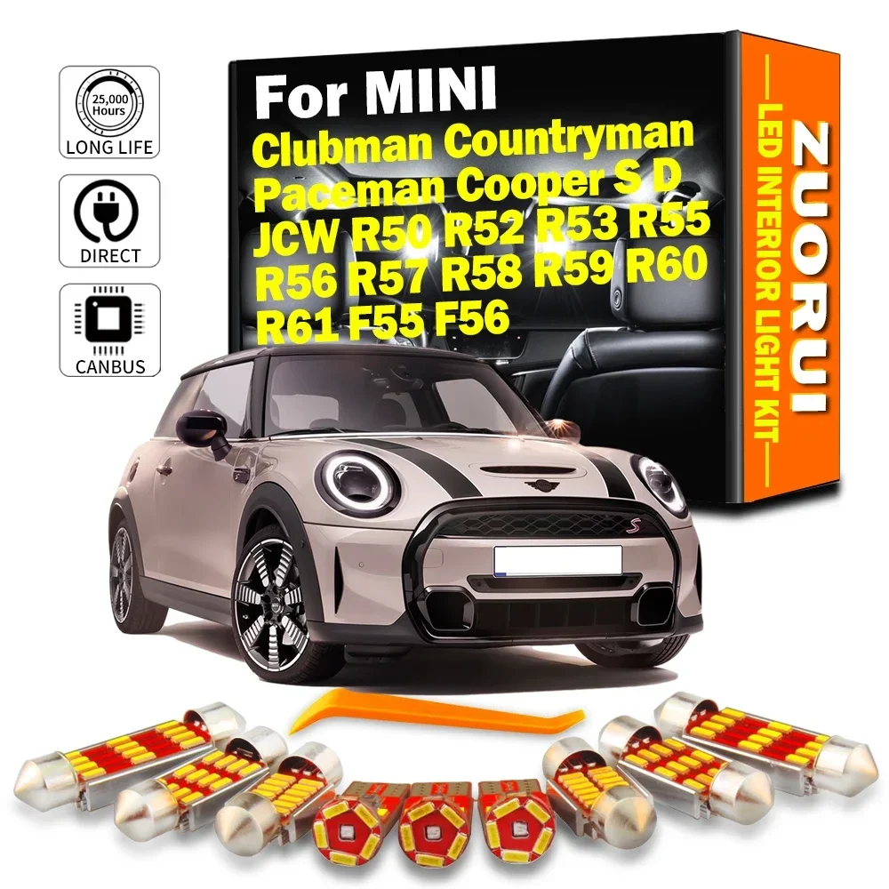 Do MINI Clubman Paceman Countryman Cooper S D JCW R50 R52 R53 R55 R56 R57 R58 R59 R60 R61 F55 F56 Żarówki samochodowe LED do oświetlenia wnętrza