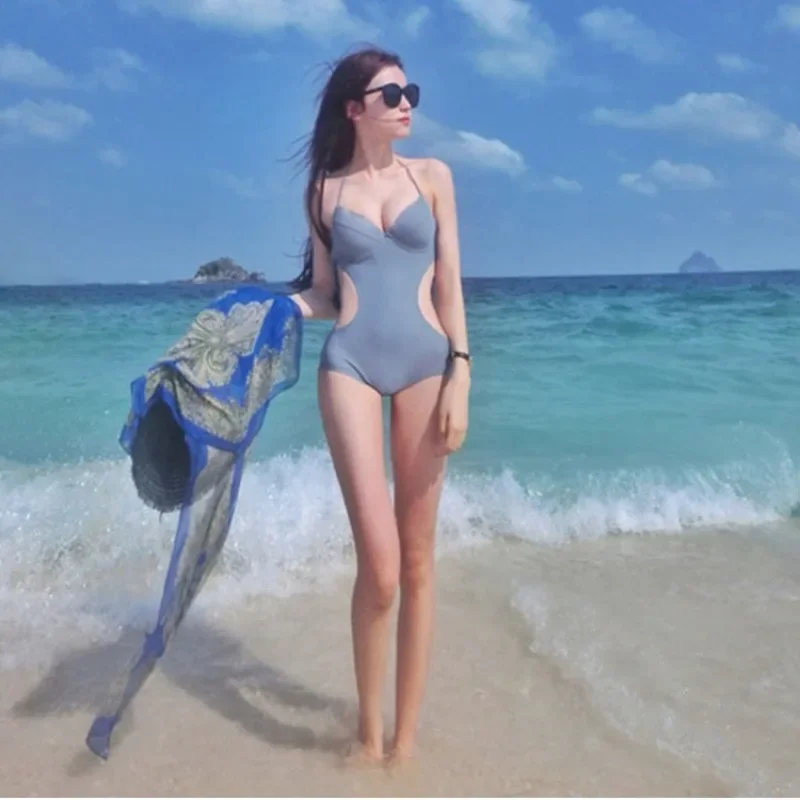 

2023 Bathing Suit Beachwear Ruched Strappy One-piece Swimsuit for Women Tropicals Sexy Backless Monokini Swimwear Dropship