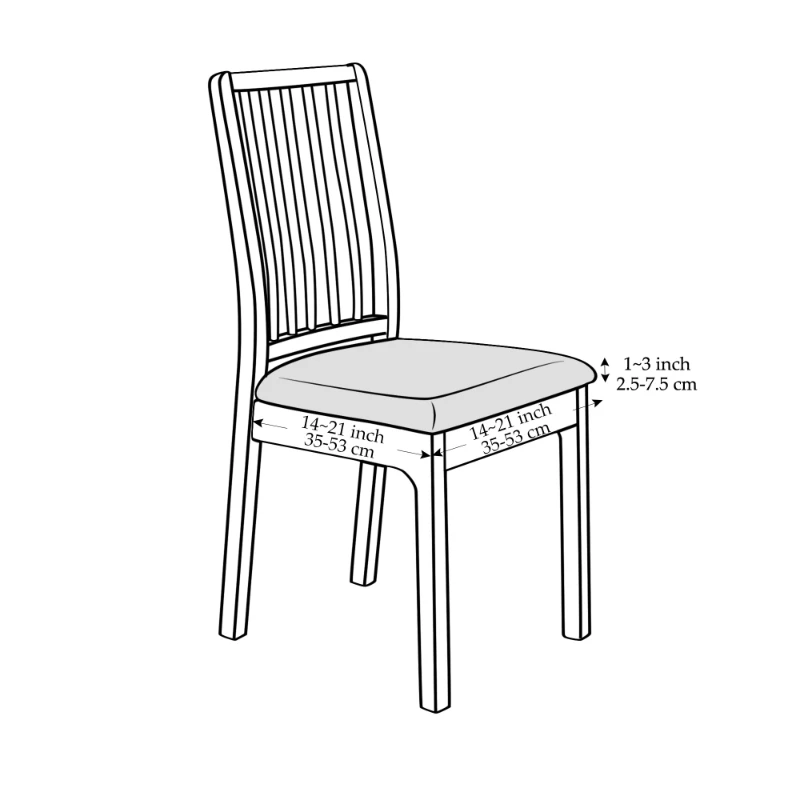 1Pc Jacquard Dining Chair Cushion Cover Removable Elastic Chair Seat Slipcover Washable Protective Case for Living Room Decor