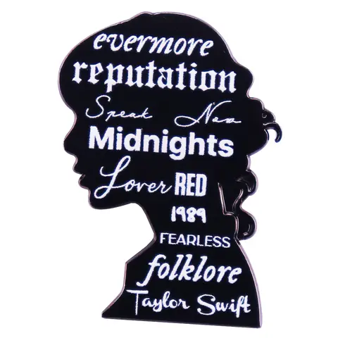 Singer Silhouette Badge Evermore Midnights Reputation Album Enamel Pin Fans Collection Decoration