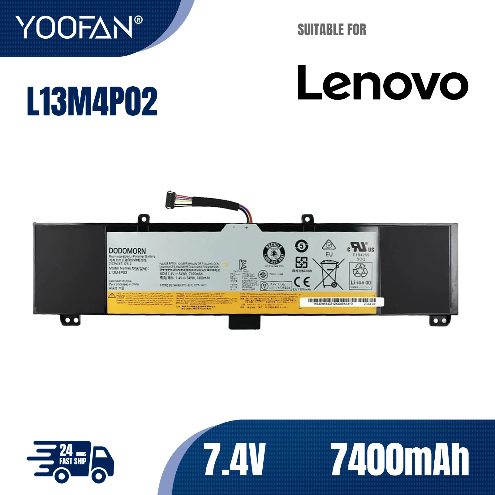 YOOFAN Batería L13M4P02 para ordenador portátil, pila para Lenovo Erazer Y50, Y50-70, Y50-80, Y50P-70, Y70-70, serie Y70-80