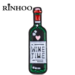 Rinhoo Wine Time Mini Red Wine Bottle And Wine Glasses Couple Brooches For Lover Cute Wine Cup Enamel Pins Badge Friendship Gift