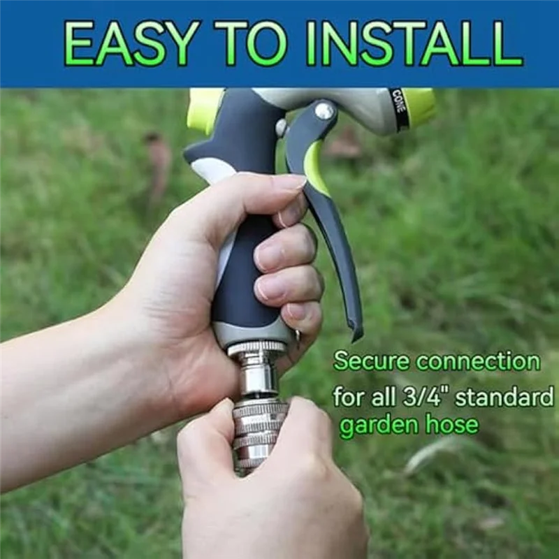 A84E-Garden Hose تركيبات توصيل سريعة، 3X من الفولاذ المقاوم للصدأ، موصلات سريعة لخرطوم المياه 3/4 بوصة، تركيبات سريعة الإصدار #3