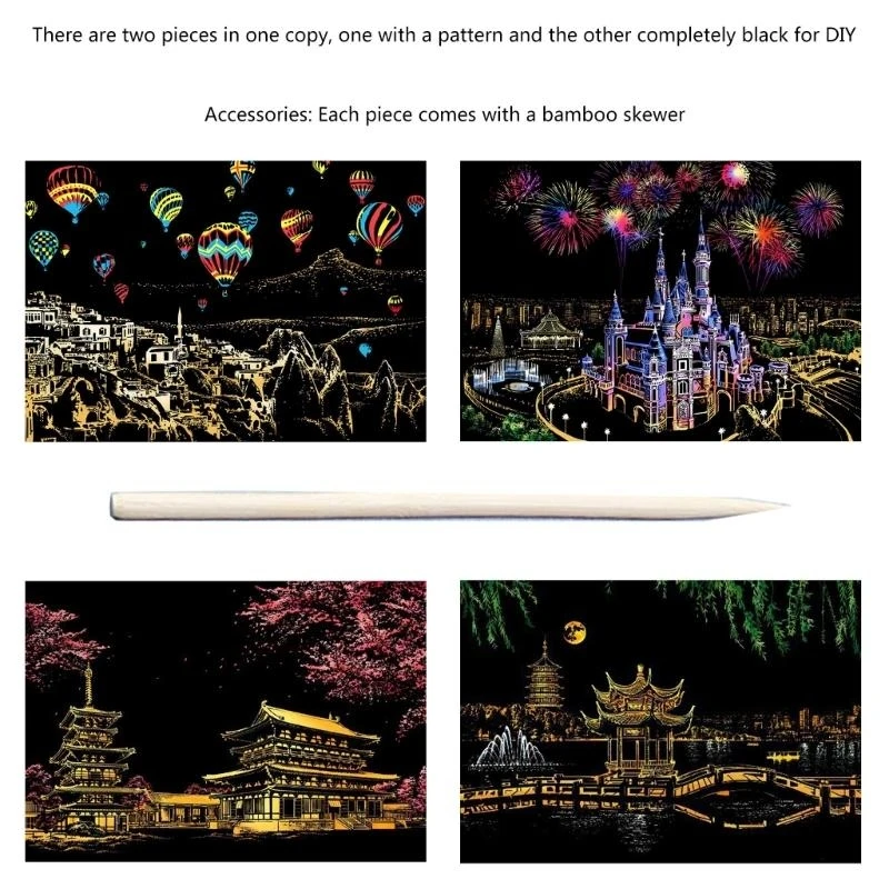 Q0KB Tranh Rainbow Tranh cho người lớn Scratch Scratch Tranh về nhà DIY DIY Scratch Creat