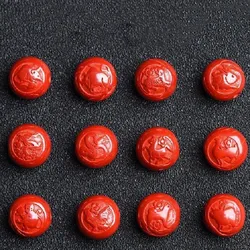 Imperial Sand Zodiac Round Beads Loose Handmade diy With High Content Cinnabar Bracelet Star Accessories