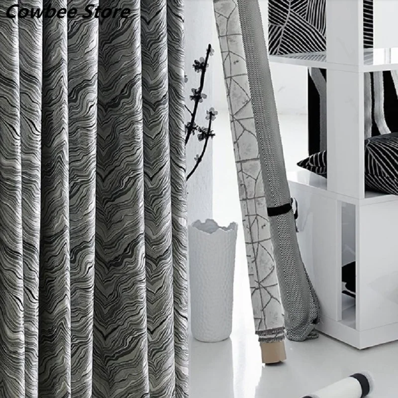 Customized New Chinese Landscape Curtain High-end Atmospheric Door Curtain  Curtins for Living Room Bedroom