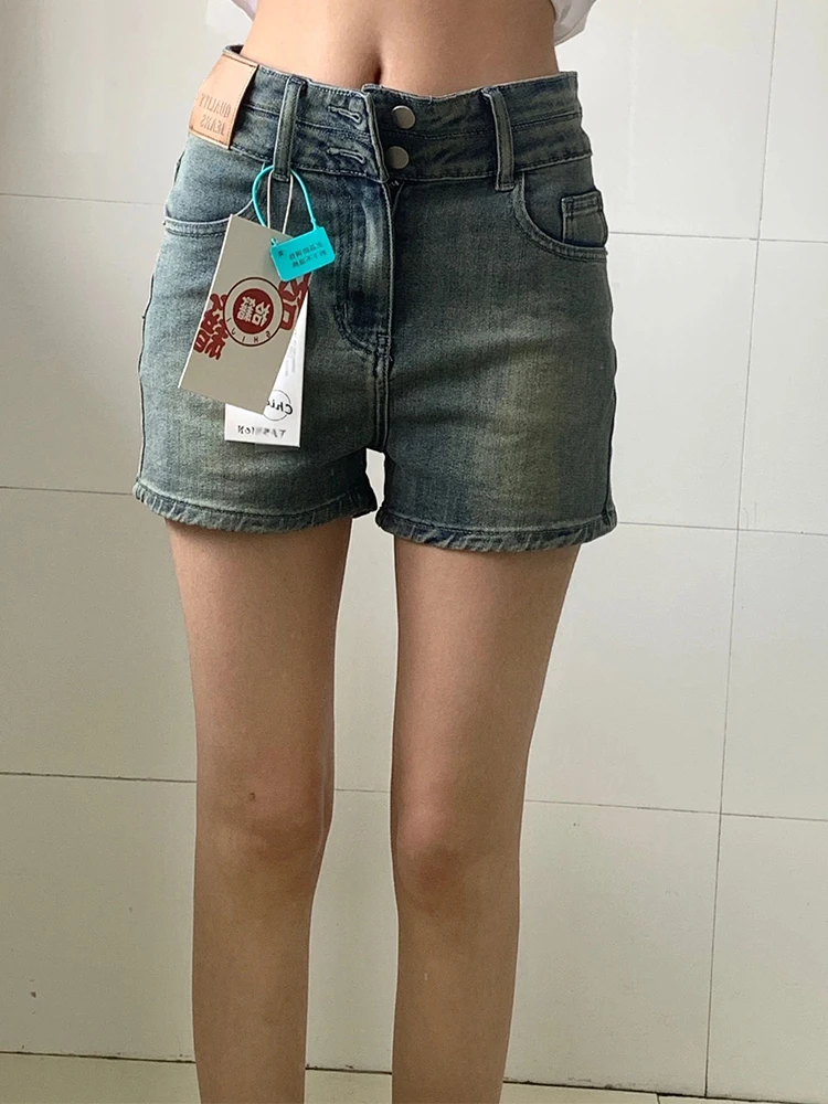 

Summer Women Cowboy Japanese Jean Shorts Y2K 2000s High Waist Denim Pants Grunge Harajuku High Quality Kpop New In Vintage