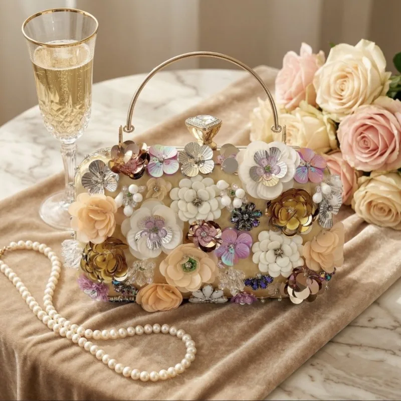 

Niche Elegant Handbag Chain High Luxury Flower Banquet Clutch Bag Celebrity Women's Dress Cheongsam Dinner Small Handbag 2026