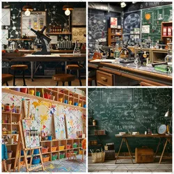 Mehofond Photography Background Back To School Theme Kids Portrait Laboratory Library Classroom Blackboard Decor Photo Backdrop