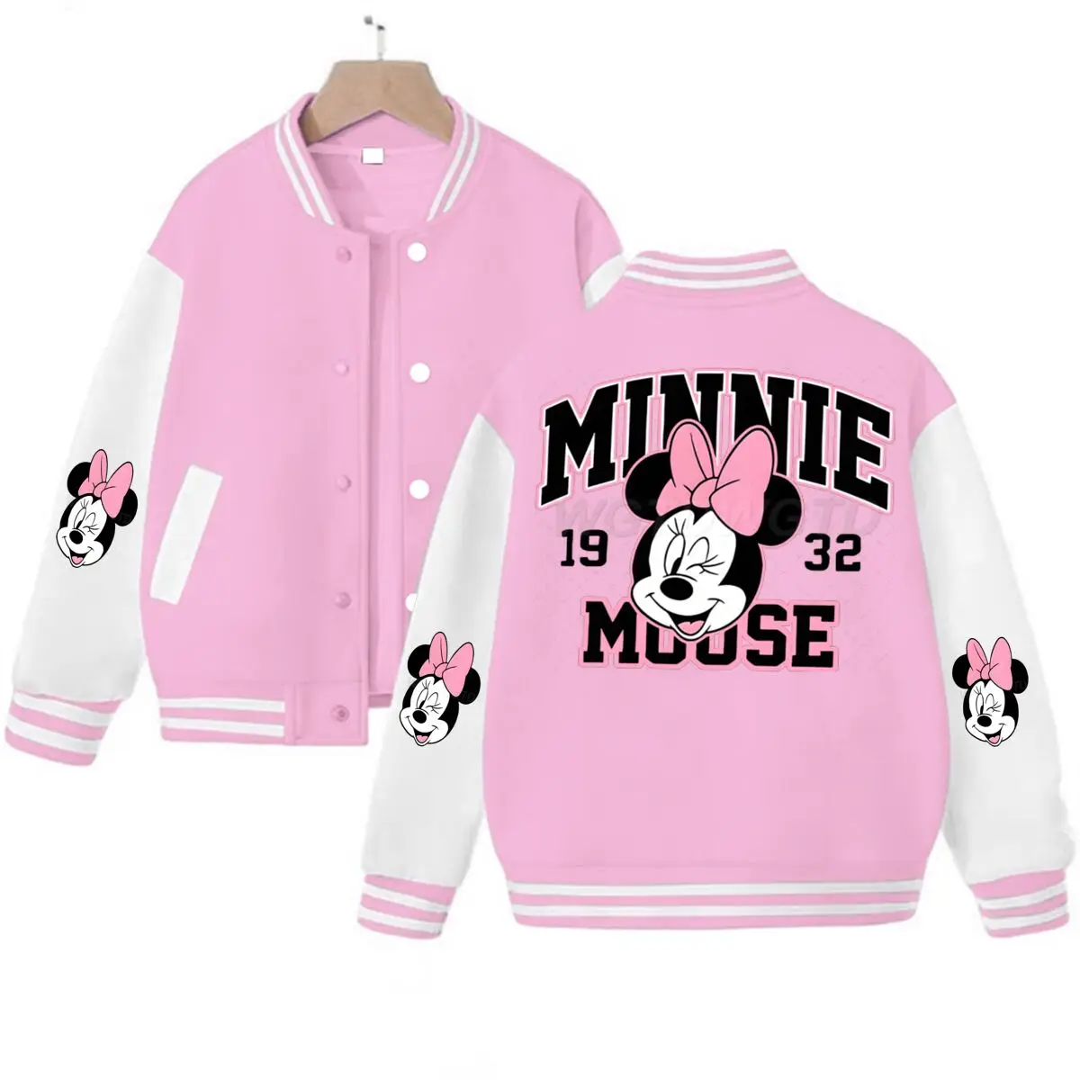 

American Style Minnie Mouse Mama Daughter Matching Jackets Women Long Sleeve Vintage Classic Character Minnie Jacket Uniform
