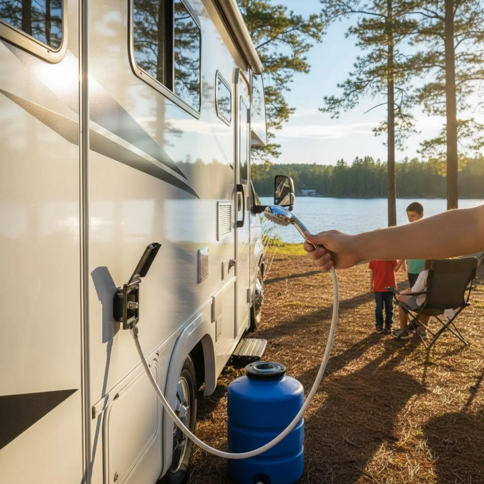 

RV Fast Attach Water Inlet Easy Installation Travel Trailer Water Hookup Cover External Shower Point Box IP44 Waterproof