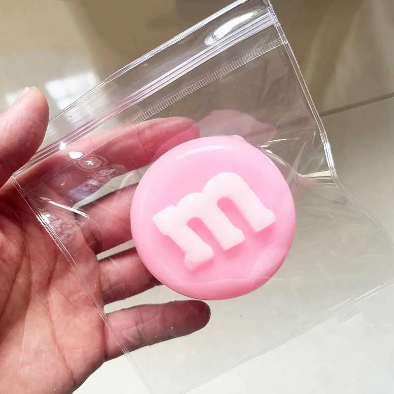 Handmade M Candy Squishy Stress Relief Toy Mochi Taba Squishy New Fidget Toy Biscuit Pinching Toy Decompression Toy