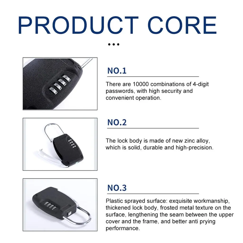 Guard Key Black Realtor's Lockbox Portable Resettable Hanging Key Safe Combination Lock Box for House Keys Realtors Vacation