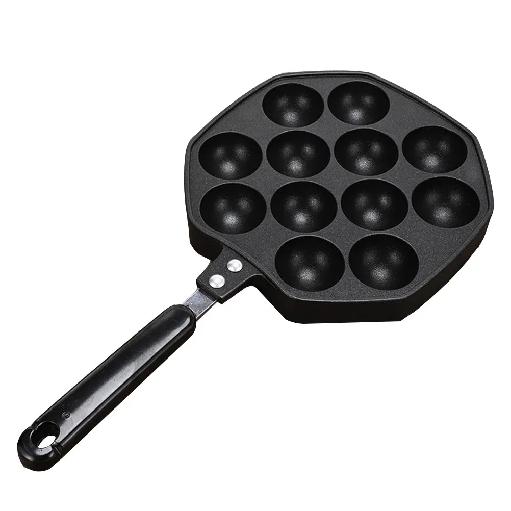 Molde para bolas de pulpo, bandeja para hornear negra antiadherente, sartén Takoyaki, utensilios de cocina para aperitivos caseros, plato para hornear, 1 ud.
