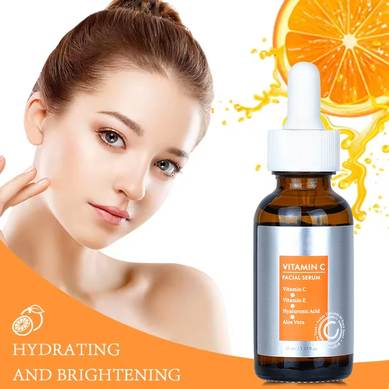

Vitamin C Moisturizing Face Serum Whitening Skin Tone Essence Hyaluronic Acid Nourish Smooth Skin Beauty Products 30ml