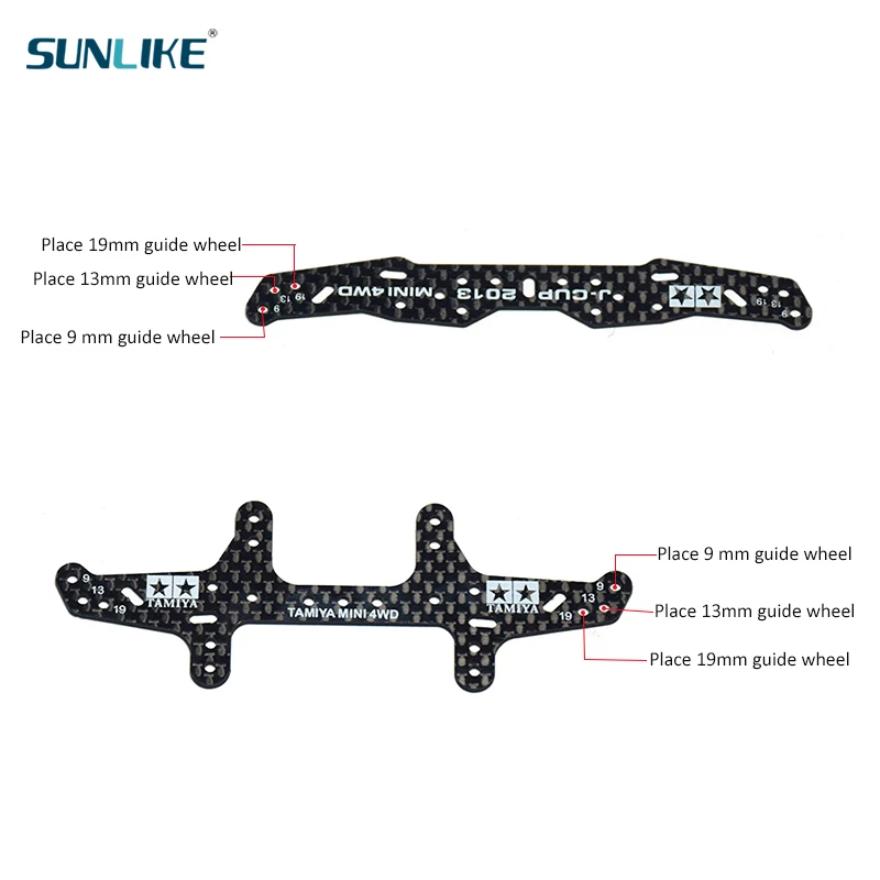 Self Made J-Cup 2013 1.5mm HG Carbon Fiber Front and Rear Multi-Roller Setup Holds 94953 94954 for Tamiya Mini 4WD Kit