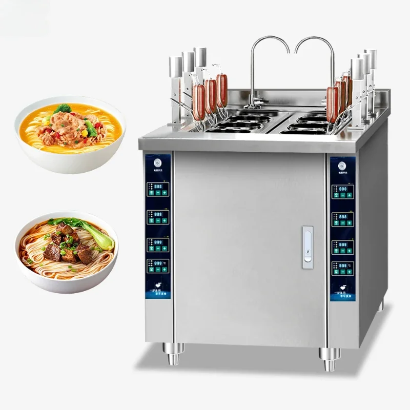 

Ready-to-eat restaurant automatic boiler 6 baskets automatic lift commercial induction pasta cooking machine