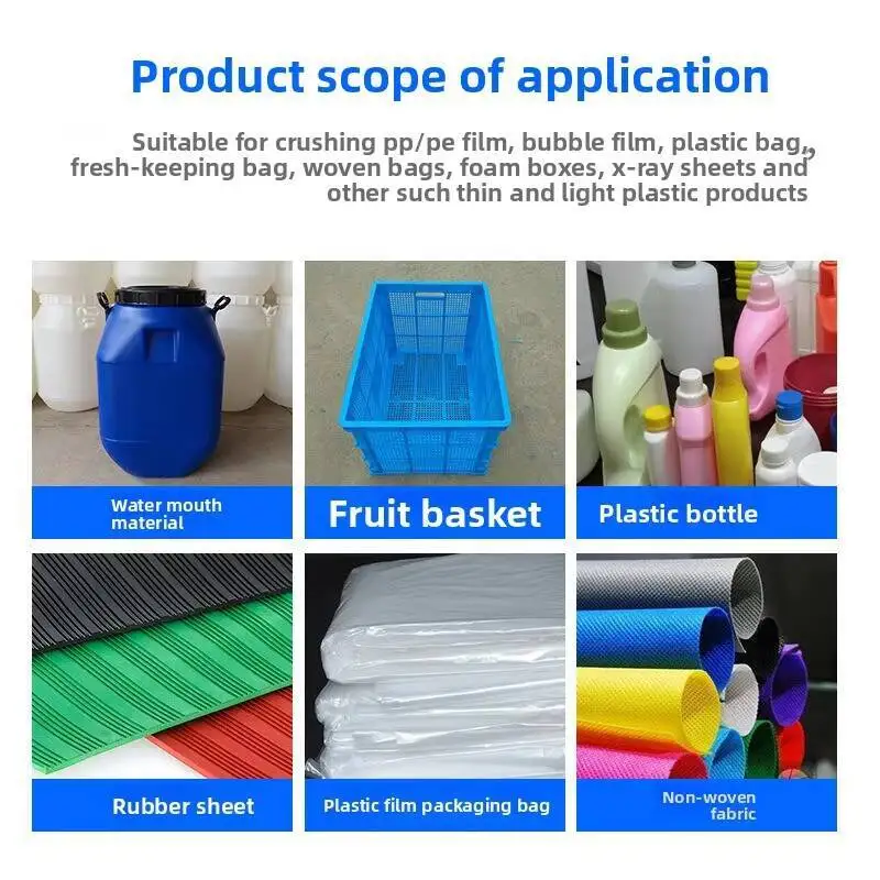 

2025 Plastic Film Rubber Scrap Crushing Equipment PVC Mineral Water Bottle Crusher Waste Recycling