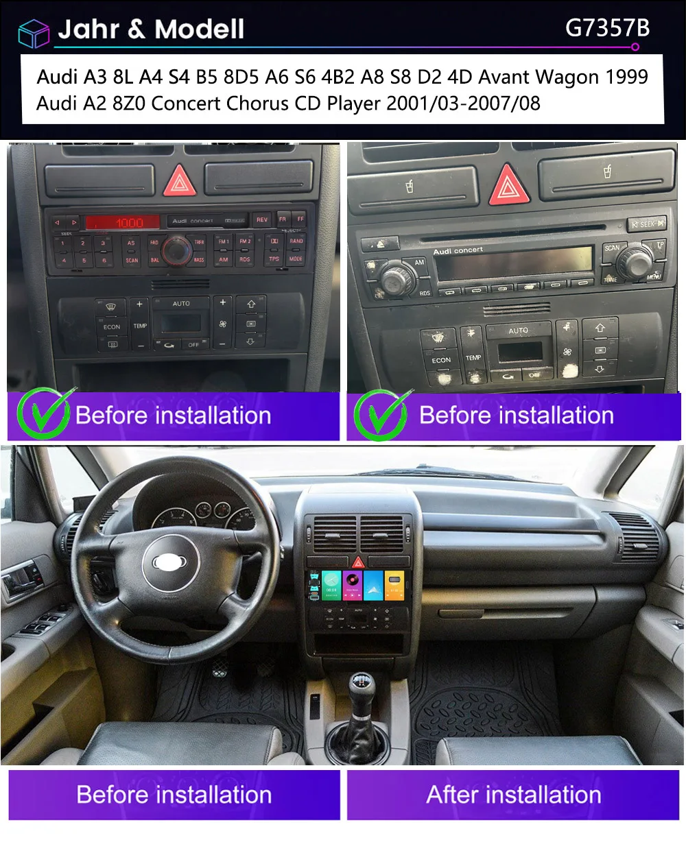 Android Auto Car radio Carpaly GPS Navigation+HD rearview camera For A6 S6 4B2 4B5 C5 A3 8L A4 S4 B5 8D5 A8 S8 D2 4D