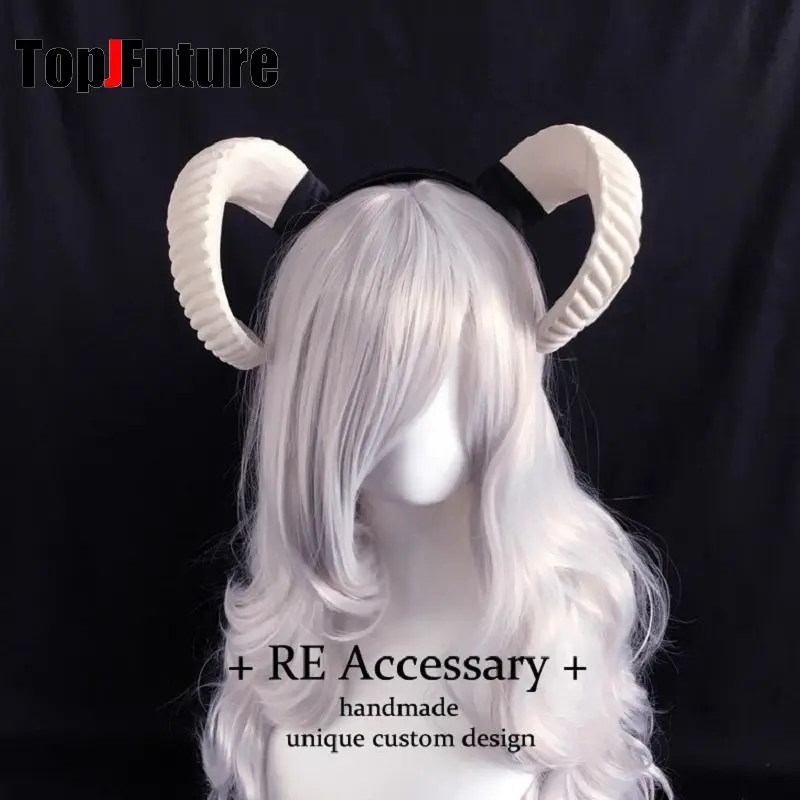 Dark Gothic Lolita Devil Horn Sheep Horn Hair Hoop Subculture Y2K Girls Personality Beast Ear Accessories Cosplay Photo Headwear
