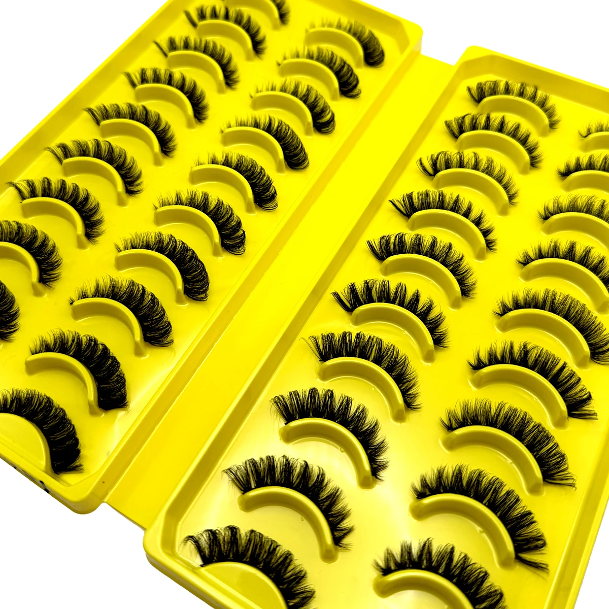 20 par naturalnych sztucznych rzęs DD Curl Russian Lashes 3D Mink Eyelashes wielokrotnego użytku puszyste rzęsy Russian Strip Lashes przedłużanie rzęs