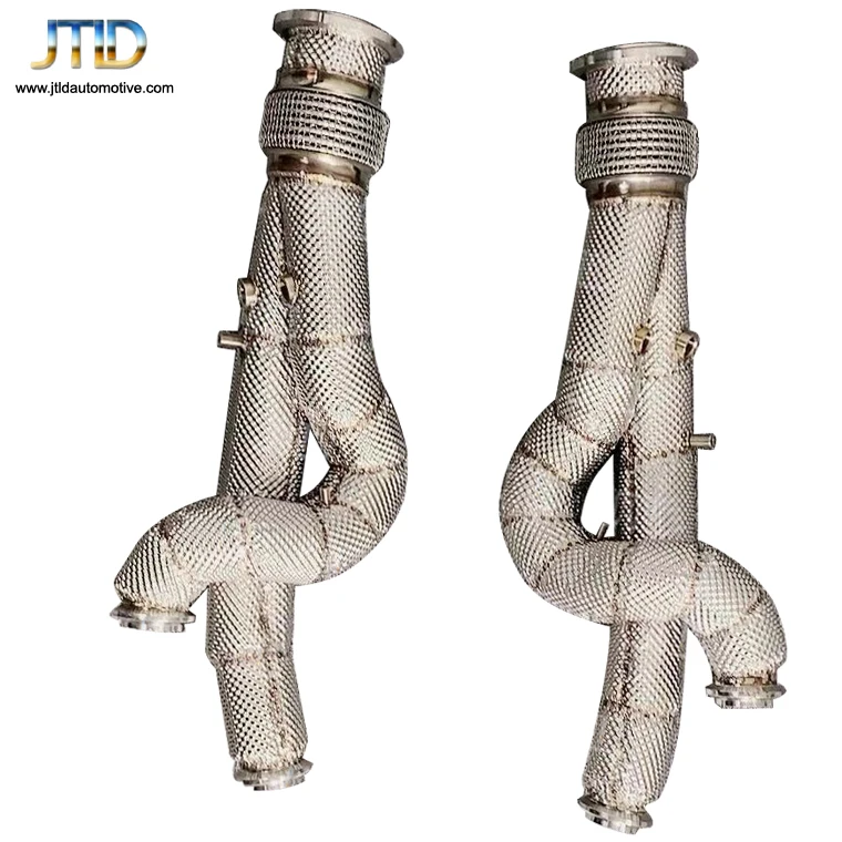 

JTLD Straight Equal Length Catless Downpipes With Heat Shield For Lamborghini Aventador LP700 Test Pipe Exhaust System