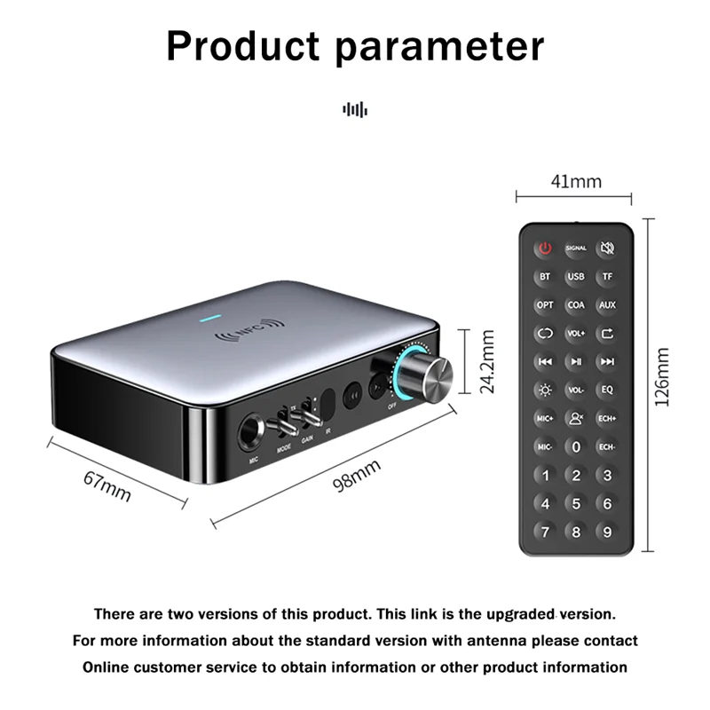 POP-lNFC Bluetooth Audio Adapter Optical Fiber Bluetooth Receiver Transmitter Bluetooth 5.1 Audio