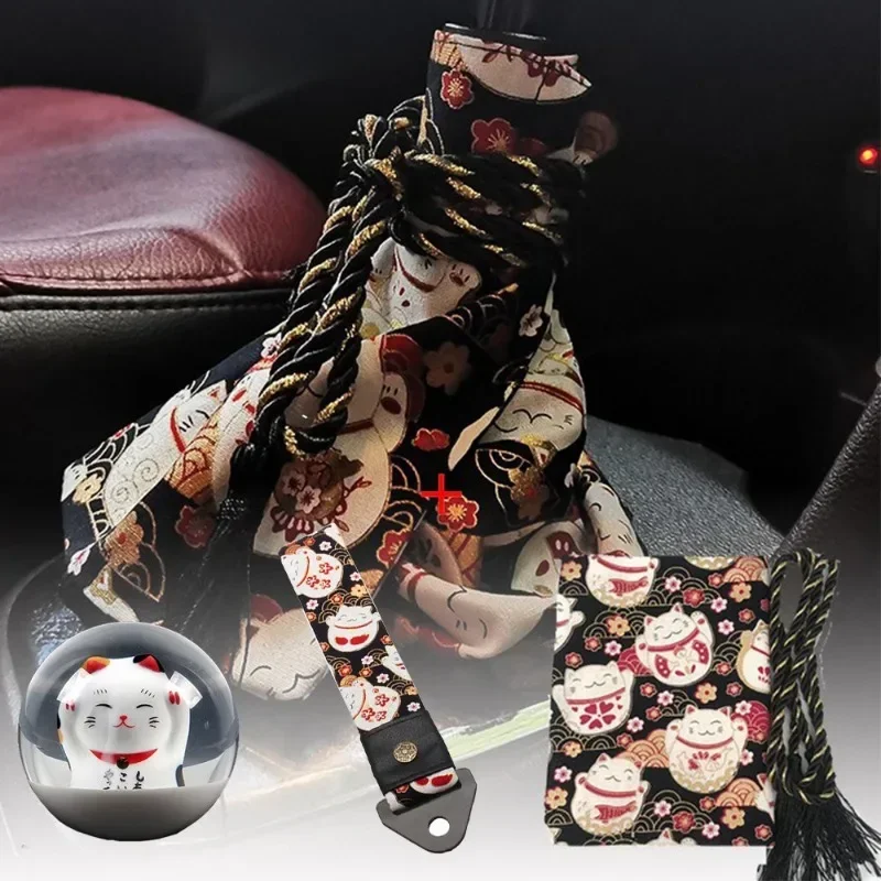 Gałka zmiany biegów Lucky Cat akrylowa kryształowa kula drążek zmiany biegów wymiana głowicy zmiany biegów z adapterem M8 M10 M12 — zdjęcie 6