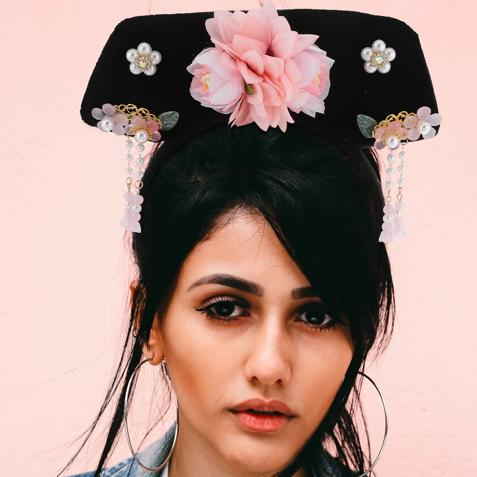 

Headband Ancient Princess Hair Accessories Style Hoop Chinese Girl Polyester Hairband Travel Qing Dynasty Carnival