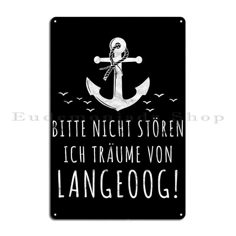 I'm really happy only on Langeoog North Sea vacation Nordsee Spruch Metal Rusty Vintage Cinema Printing Club Tin Sign Poster