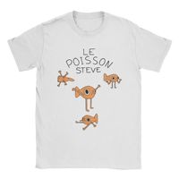 Awesome Le Poisson Steve Funny Fish Meme T-Shirt for Men Round Neck Cotton T Shirt Moods Short Sleeve Tee Shirt 4XL 5XL 6XL Tops