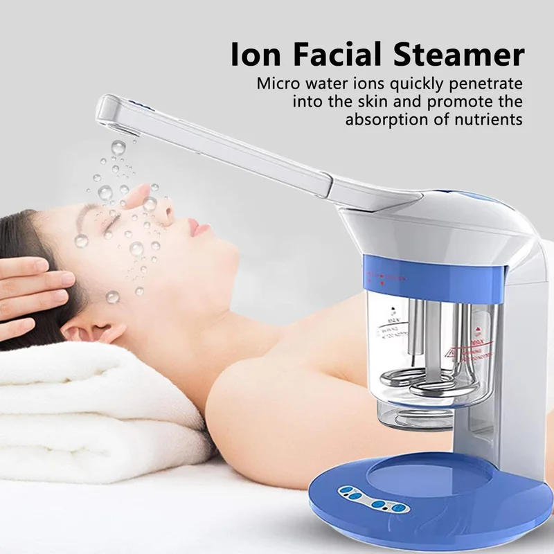 เครื่องพ่นไอน้ำโอโซนร้อนสำหรับผิวหน้า เครื่องเพิ่มความชื้นแบบละอองอุ่น ทำความสะอาดรูขุมขนอย่างล้ำลึก เครื่องพ่นไอน้ำนาโนสำหรับดูแลผิวหน้า ใช้ได้ทั้งในร้านเสริมสวยและที่บ้าน